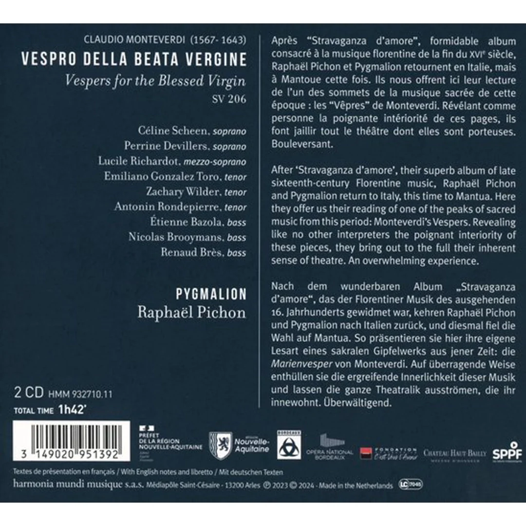 Claudio Monteverdi: Vespro Della Beata Vergine (2CD) - Image 2