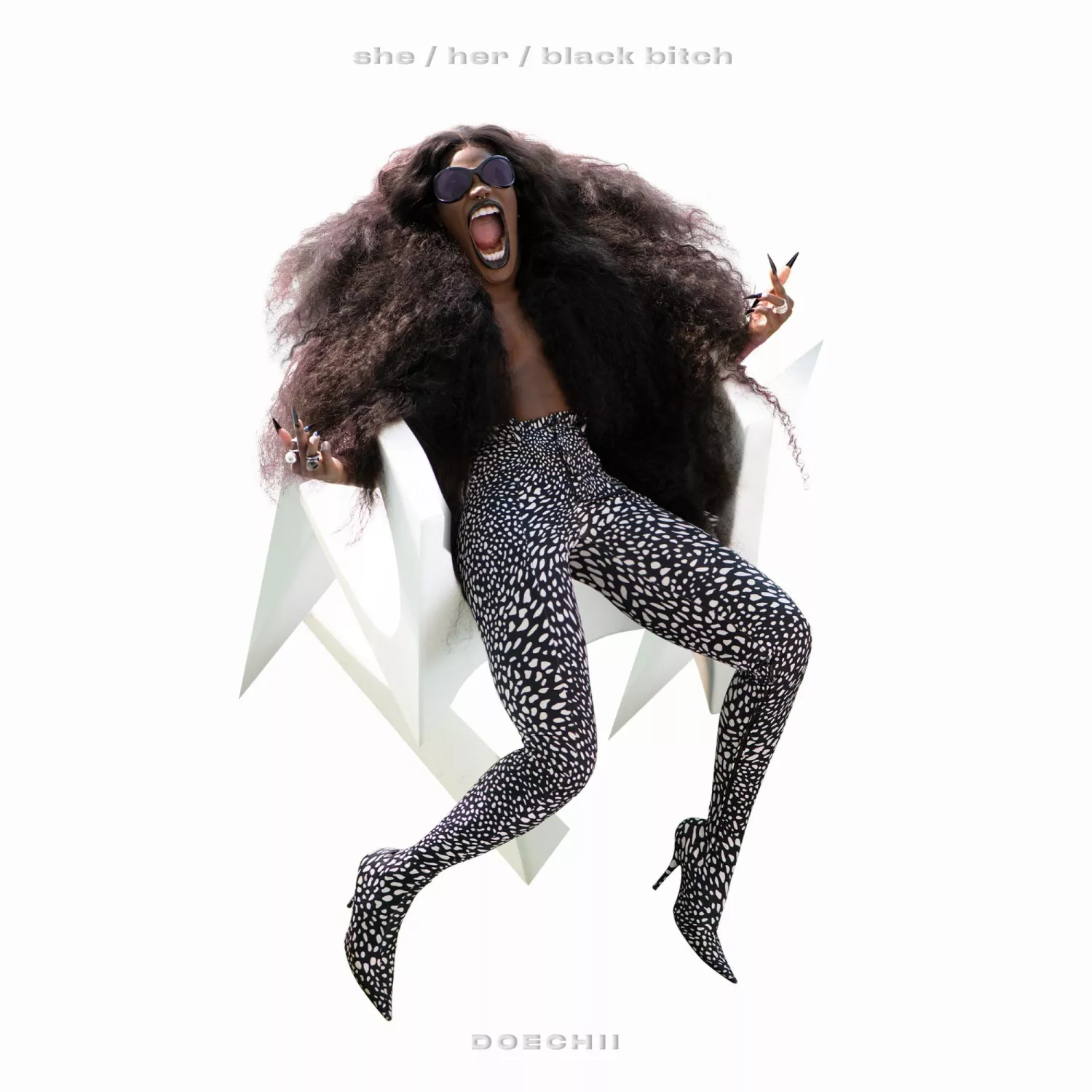 she / her / black bitch Black 12" Vinyl - Image 2