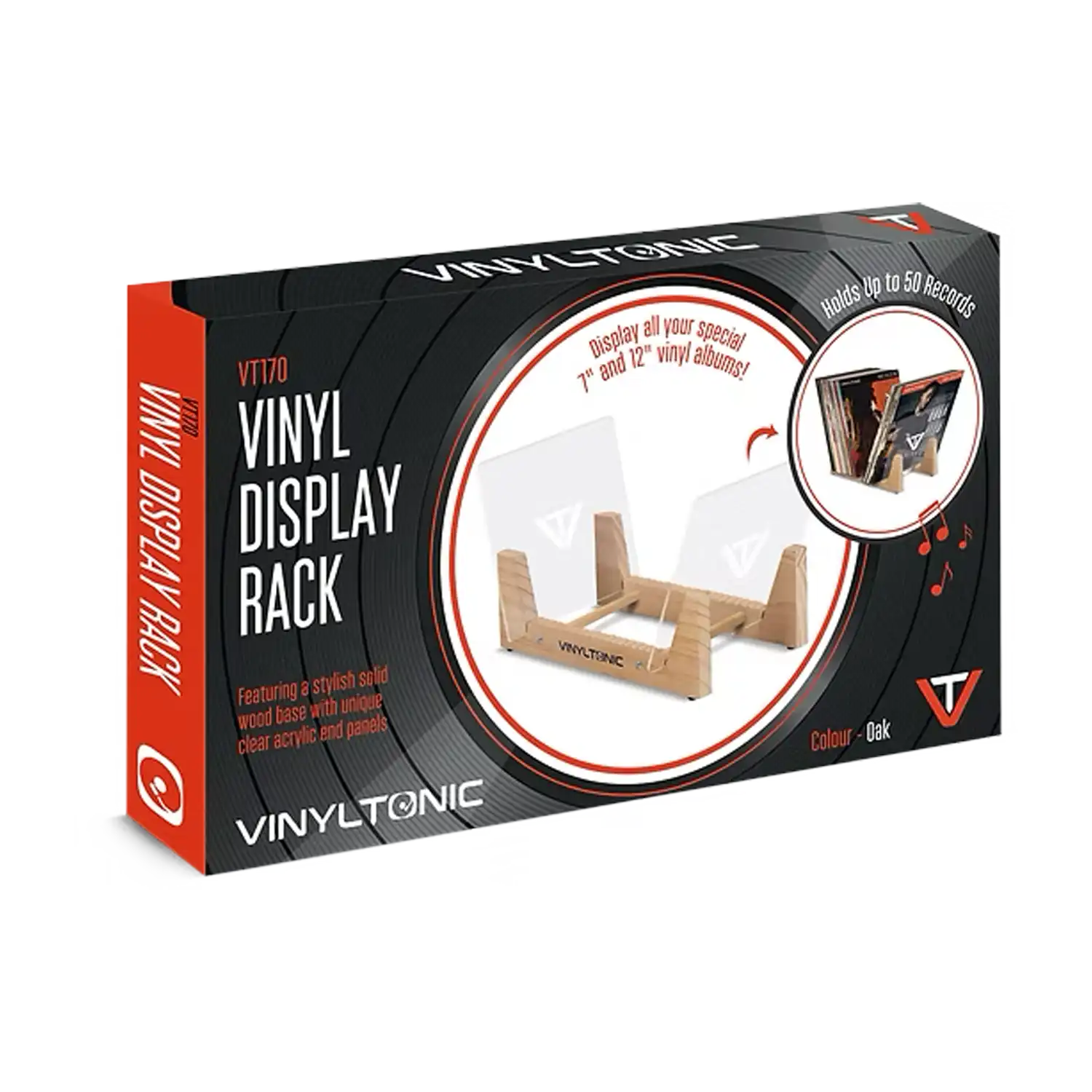 Vinyltonic Vinyl Display Rack Oak Finish - Image 2